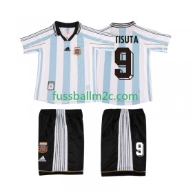Fußballtrikots Argentinien BATISUTA 9 Retro Kinder Heim Trikotsatz 1998